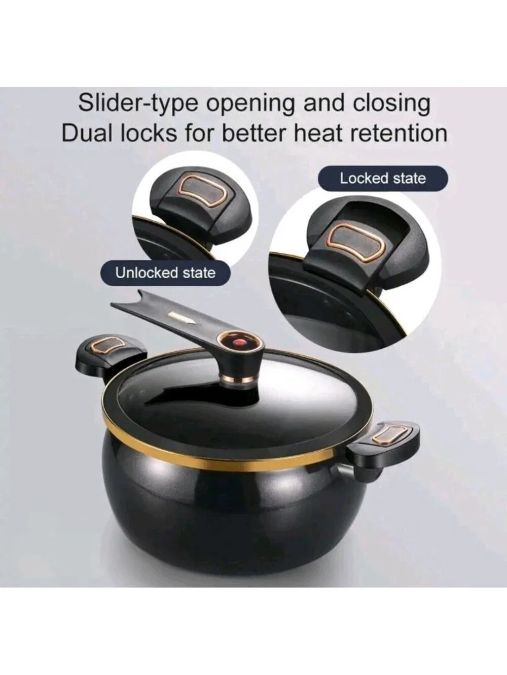 Large capacity stockpot with twist handle for quick cooking Nonstick 8.45 QT